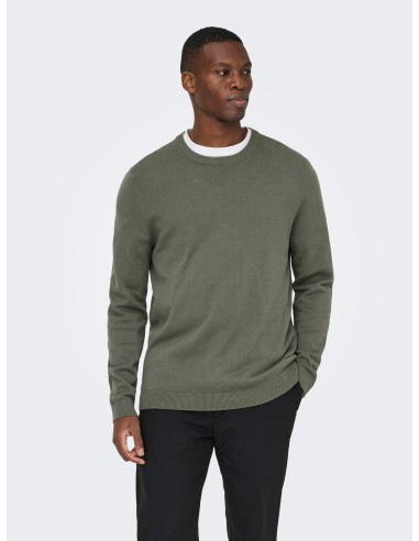 JERSEY ONSALEX REG 12 CREW KNIT NOOS Castor Gray