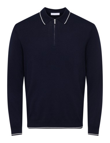 ONSWYLER REG 14SS ZIP POLO FRML Dark Navy CLOUD DANCER