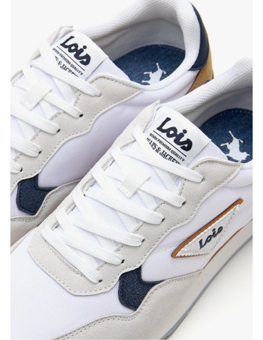 Sneaker casual running combinado blanco Lois 64527