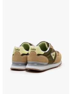 Sneaker casual running combinado caqui Lois 64527 2