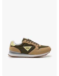 Sneaker casual running combinado caqui Lois 64527