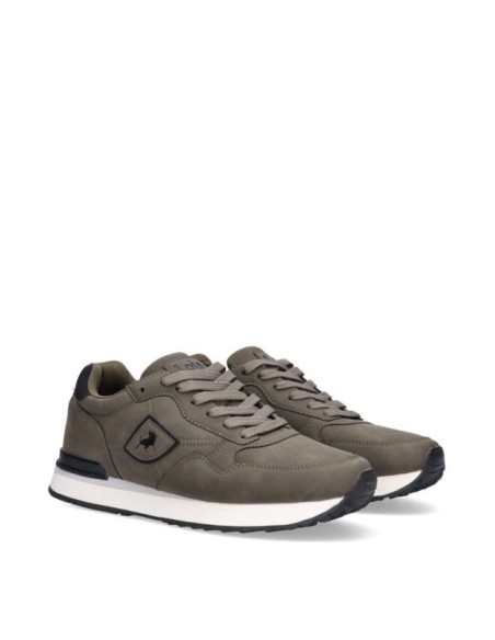 Sneakers casual running combinado Kaki Lois 64400