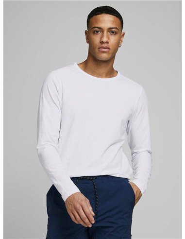 CAMISETA BÁSICA DE MANGA LARGA JJEBASIC OPT White/Blanco