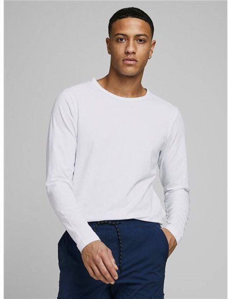 CAMISETA BÁSICA DE MANGA LARGA JJEBASIC OPT White/Blanco