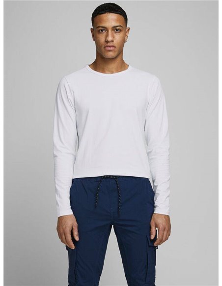 CAMISETA BÁSICA DE MANGA LARGA JJEBASIC OPT White/Blanco