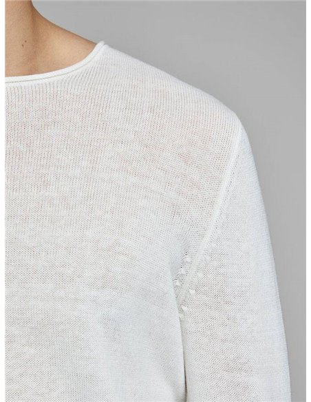 JERSEY DE PUNTO A BASE DE LINO JJELINEN Blanc de Blanc/Blanco