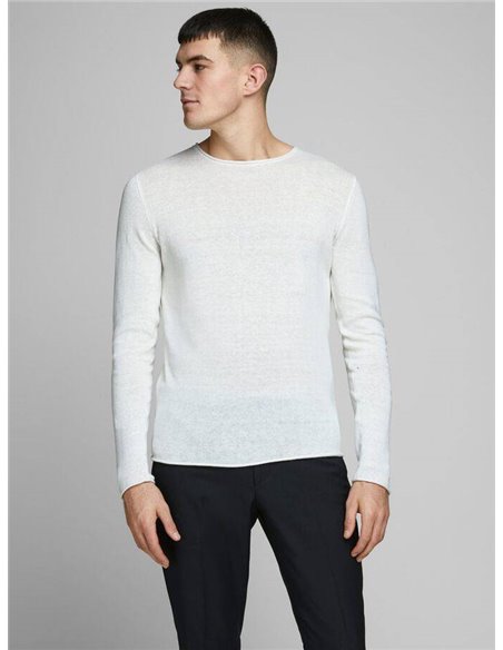 JERSEY DE PUNTO A BASE DE LINO JJELINEN Blanc de Blanc/Blanco