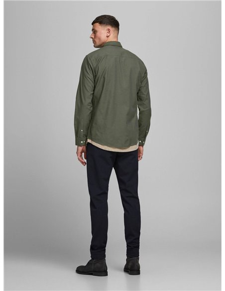 CAMISA DE MANGA LARGA JJEOXFORD Forest Night/Kaki