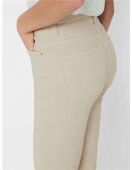 PANTALÓN DE TALLE ALTO onlEMILY Ecru/Beige