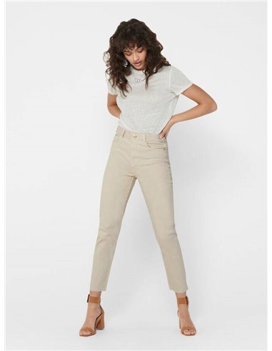 PANTALÓN DE TALLE ALTO onlEMILY Ecru/Beige