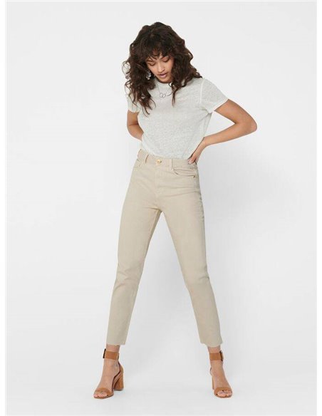 PANTALÓN DE TALLE ALTO onlEMILY Ecru/Beige
