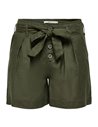 SHORTS ONLVIVA TALLE ALTO CON CINTURÓN Forest Night/ Verde Oscuro