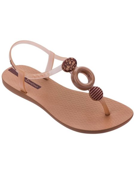 CLASS MODERN sandalias de dedo planas de mujer marrón formas geométricas