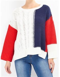 JERSEY MIX OATMEAL/RED/NAVY