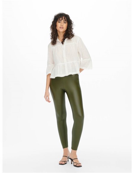 LEGGINGS DE PIEL SINTÉTICA JDYSTINE Dark Olive/Verde Oliva