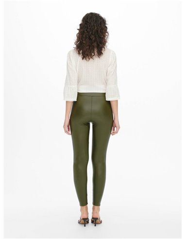 LEGGINGS DE PIEL SINTÉTICA JDYSTINE Dark Olive/Verde Oliva