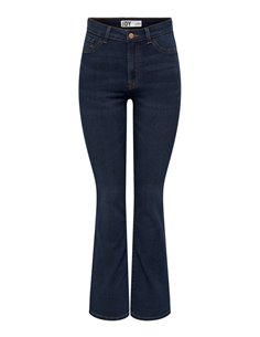 Pantalones anchos de talle alto en denim azul oscuro - Lisa - 29