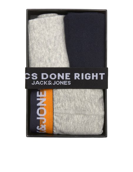 CAJA DE BÓXER Y 2 PARES DE CALCETINES JACCLIFFORG Light Grey/Gris Claro