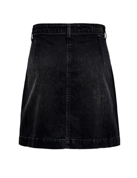 FALDA VAQUERA NEGRA ABOTONADA