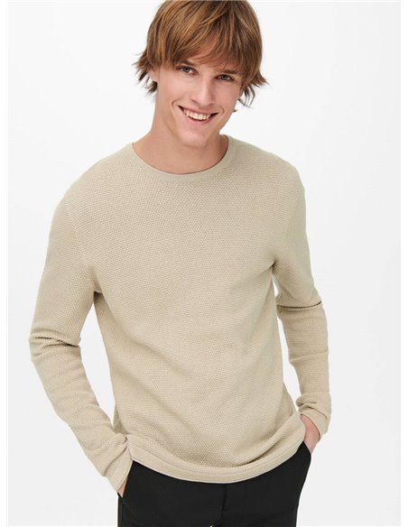 JERSEY DE PUNTO ONSPANTER Silver Lining/Beige