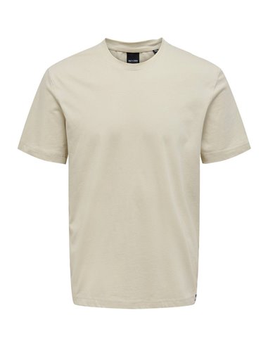 CAMISETA BÁSICA ONSMAX Pelican/Beige