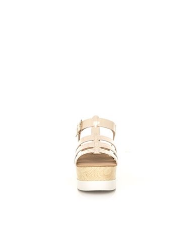 SANDALIAS CON PLATAFORMA LIBBY PATENT NUDE MUSTANG
