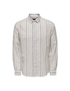 CAMISA DE LINO ONSCAIDEN Pumice Stone/Crudo