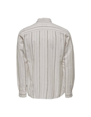 CAMISA DE LINO ONSCAIDEN Pumice Stone/Crudo