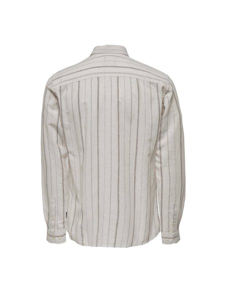 CAMISA DE LINO ONSCAIDEN Pumice Stone/Crudo