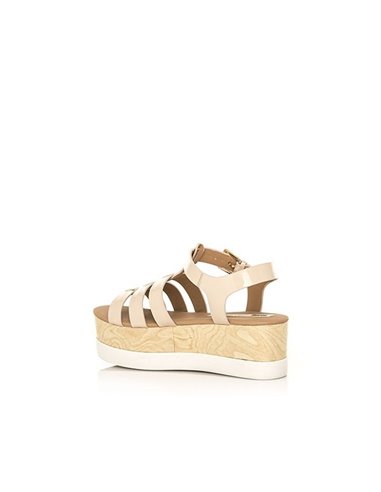 SANDALIAS CON PLATAFORMA LIBBY PATENT NUDE MUSTANG
