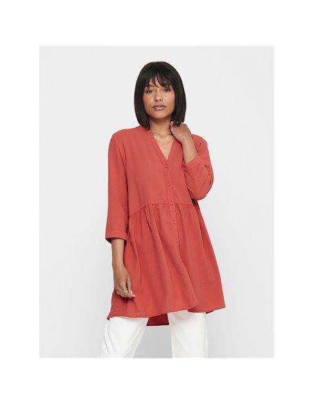 VESTIDO DE CORTE HOLGADO CORAL
