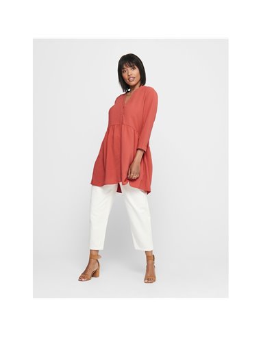 VESTIDO DE CORTE HOLGADO CORAL
