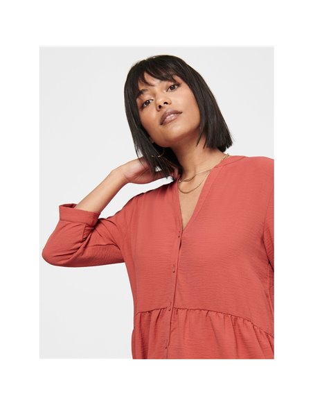 VESTIDO DE CORTE HOLGADO CORAL