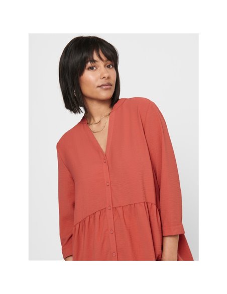 VESTIDO DE CORTE HOLGADO CORAL
