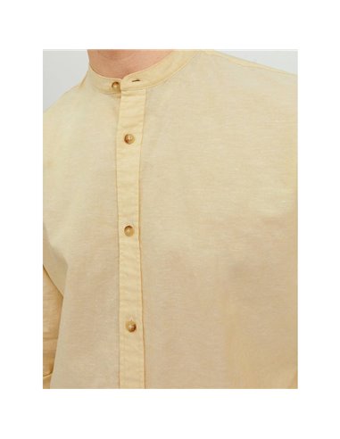 CAMISA DE LINO JJESUMMER Jojoba/Amarillo Vainilla