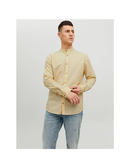 CAMISA DE LINO JJESUMMER Jojoba/Amarillo Vainilla
