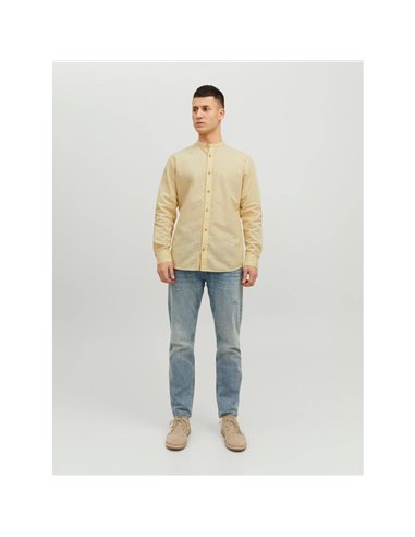 CAMISA DE LINO JJESUMMER Jojoba/Amarillo Vainilla