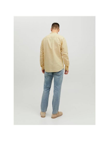 CAMISA DE LINO JJESUMMER Jojoba/Amarillo Vainilla