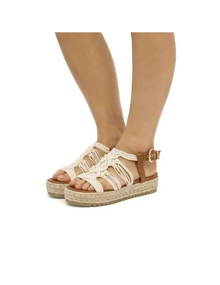 SANDALIA DE BLOQUE AMELIE MTNG Macrame Natural