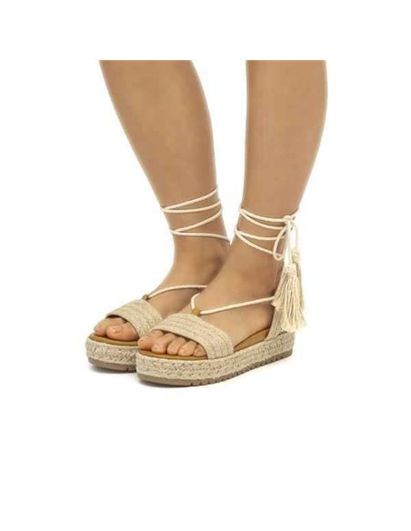 SANDALIA DE BLOQUE AMELIE MTNG JUTE NATURAL