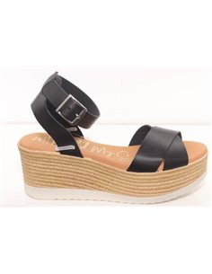 SANDALIA CUÑA OH! MY SANDALS Negro