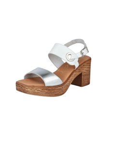 SANDALIA TACÓN EMILIANA MARILA Plata/Blanco 2