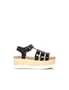 SANDALIAS CON PLATAFORMA LIBBY PATENT NEGRO MUSTANG