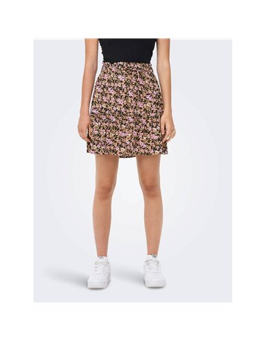 FALDA CORTA ESTAMPADA onlLILA Black/Pink - Negro/Rosa