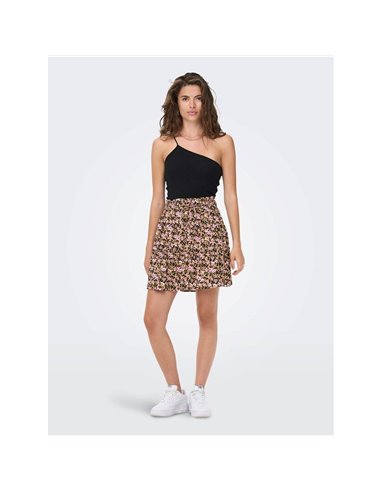 FALDA CORTA ESTAMPADA onlLILA Black/Pink - Negro/Rosa