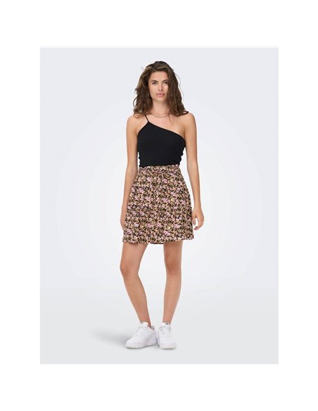 FALDA CORTA ESTAMPADA onlLILA Black/Pink - Negro/Rosa