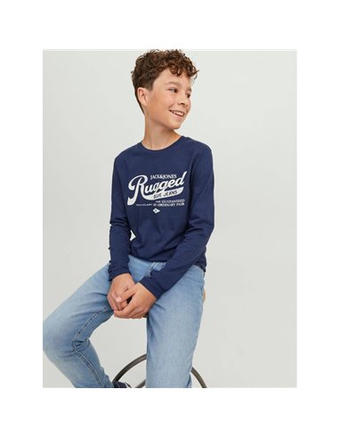 CAMISETA JUNIOR JJEJEANS Mood Indigo/Azul
