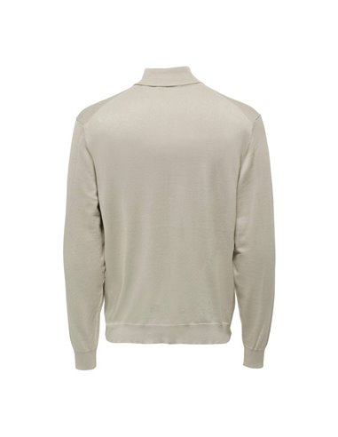 JERSEY DE CUELLO VUELTO ONSWYLER Silver Lining/Beige