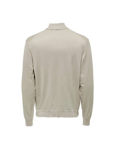 JERSEY DE CUELLO VUELTO ONSWYLER Silver Lining/Beige