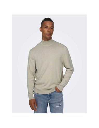 JERSEY DE CUELLO VUELTO ONSWYLER Silver Lining/Beige
